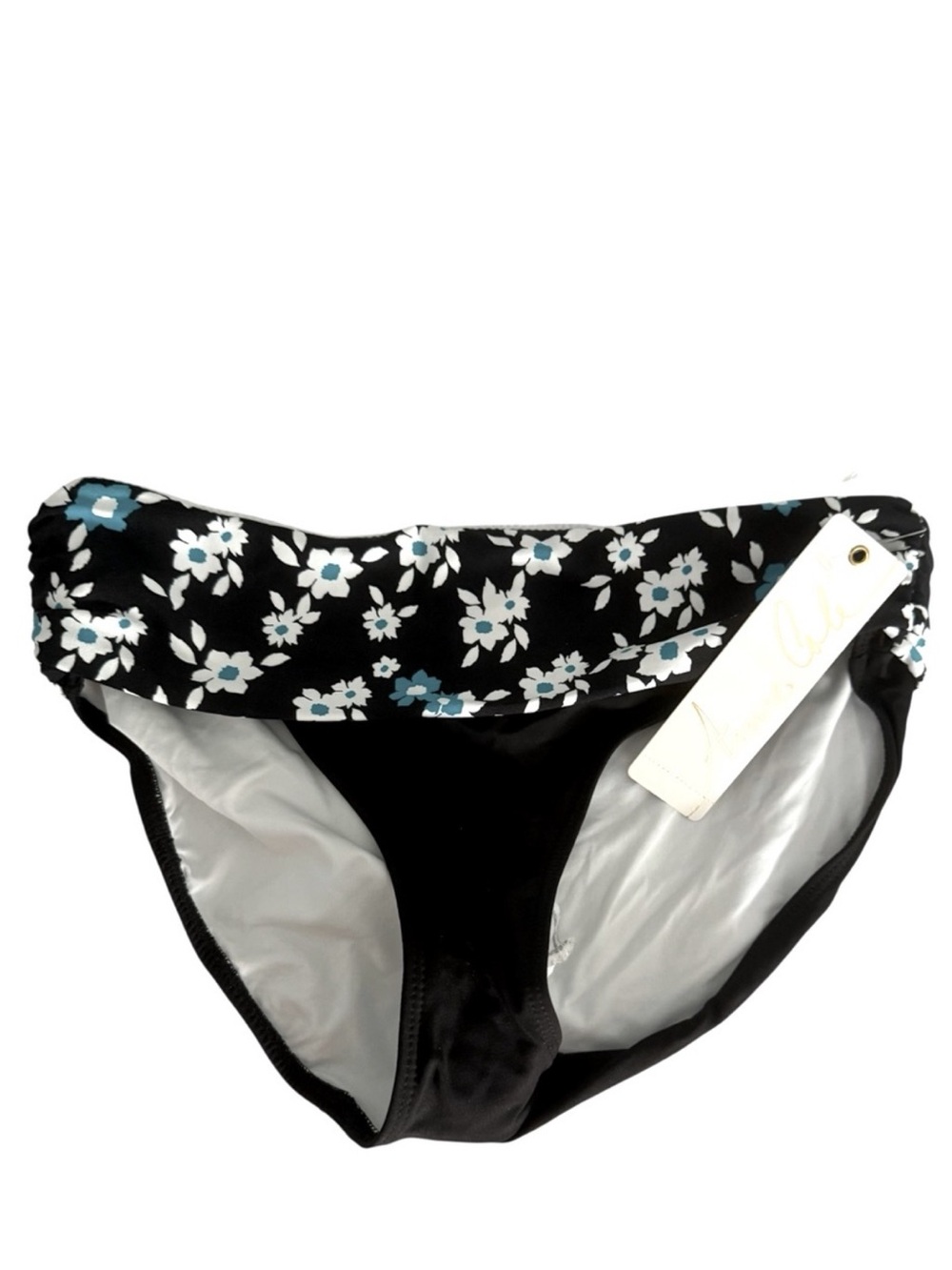 NEW Anne Cole Swimsuit Fold Over Bikini Bottoms Beautiful Bunches Black Size M
